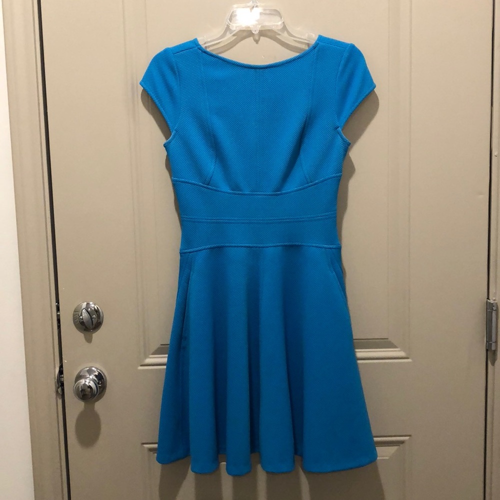Turquoise Cap Sleeve Dress